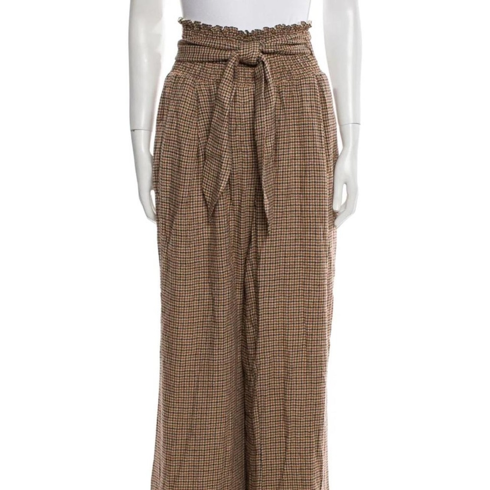 Nanushka Wide Leg Plaid Pants